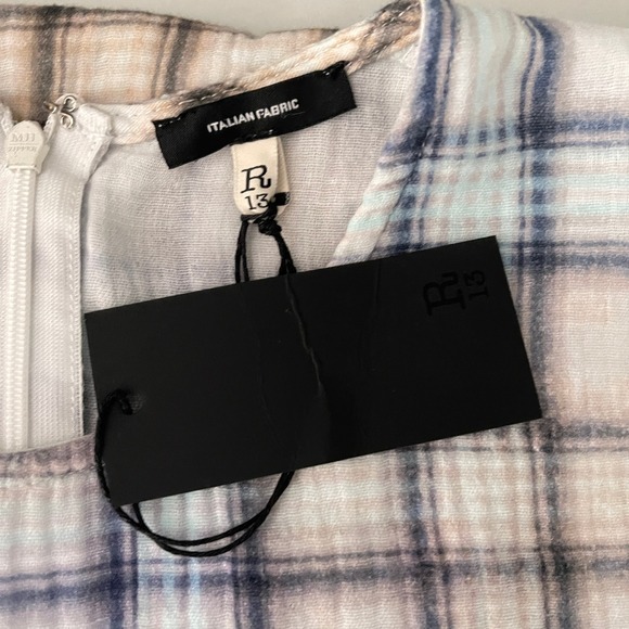 R13 Plaid Tiered Shredded Relaxed Midi Dress Size S - Picture 8 of 14